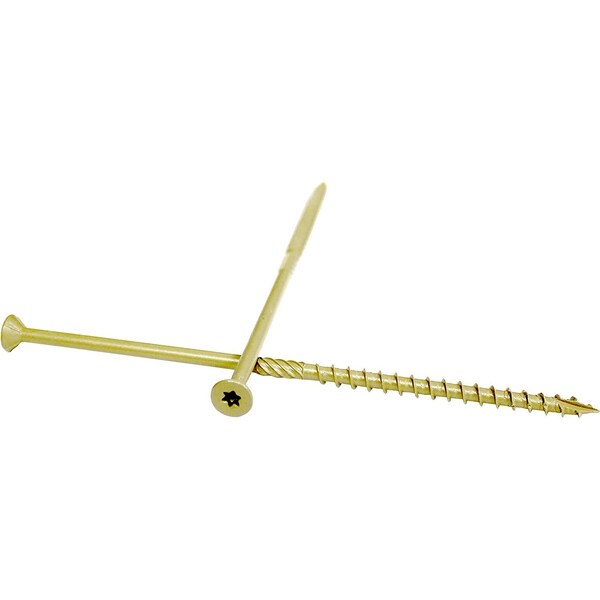 Woodpro Wood Screw, #12, 5-5/8 in, Gold Stainless Steel Torx Drive, 600 PK AP12X558-600 - main